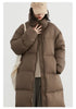 Women Down Coats Long Thick Warm Down Jackets Overcoat White Duck Down Loose Casual Jacket Autumn Winter
