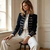 Commuter Long Sleeve Jacket Coat European American Elegant Double Breasted Coat Outerwear For Women Spring Falll Tops