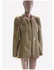 Autumn Winter Elegant Chic Short Fitted Faux Fur Blazer Women Single Button Puff Sleeve Fluffy Jacket