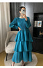 Spring Ruffled Lantern Sleeve Pleated Dress Atmospheric Design Sense Pleated Long Dresses Women's Clothing