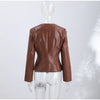 Women's Crocodile Embossed Short Jacket Round Neck Long Sleeve Single Breasted Coat Vintage Y2K Streetwear Autumn Casual Outfit