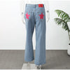 Back Sequin Star Long Pants Women Casual Contrast High Waist Loose Wide Leg Trousers Lady Spring Autumn Bottoms