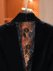Lace Mesh Stitching Black Gold Velvet Suit Jacket Women Blazer
