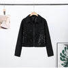 Street Women's Jacket Elegant Long-Sleeve Coats Party Female Outwear Sparkly Spring Autumn Urban Lady Outwear