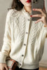 100% pure cashmere cardigan women's winter coat thickened loose knit sweater coat