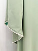 High Street Designer Party vestido Women's Flare Sleeve Scarf Pearls Beaded Maxi Long Dress