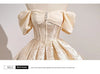 Champagne French Engagement Toast Dress, Bride's Evening Gown, Women's One Shoulder Coming of Age Princess Dress