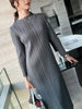 Tianpei Pleats Spring Autumn Winter Women Long Sleeve Comfortable Dress Korean Style Casual Designer Clothes