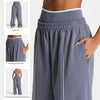 Sport Trousers Women Loose Casual Wide-leg Trousers with Pockets Gym High Waist Fitness Running Yoga Pants