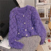 Bead Imitation Mink Sweater Jacket Women Autumn Winter Japanese Sweater Long Sleeved Knitt Cardigan Coat Female