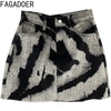 Women Gray Tie Dye Denim Mini Skirt High Waist A-line Jean Skirt Button Pocket Sexy Y2K Streetwear Printed Short Skirt