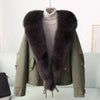 Winter High end Big Fur collar Workwear Down Cotton Jacket Women's Short Thicken Cotton Female Parkas Coats