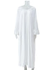Parc Fee Casual Loose White Women Dress Elegant U-Neck Long Sleeve Floor-Length Dresses Simple Oversize Solid Female Dress