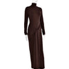 Turtleneck Long Sleeve Maxi Dress For Women Irregular Bodycon Long Dress Femme Temperament Evening Dress