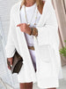 Knitted Long Cardigan for Women Autumn Casual Loose V-Neck Sweater Coats Ladies Elegant Solid Jumper with Pocket Suit Jackets