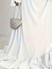 Elegant Solid Color Long Sleeve Dress Casual Loose Strap Round Neck Flared Skirt Patchwork Pleated Gown for Women