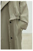 Spring Autumn Oversized Khaki Long Trench Coat for Women Double Breasted Loose Casual European Overcoat