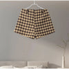 Retro Suede Coats High-waist Shorts Set Women's Plaid Full Sleeves Short Zipper Jackets Autumn Winter Ladies Outwear