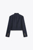 Retro Denim Military Short Jackets Women Chic Solid Stand Collar Single Breasted Slim Coat Lady Daily Street Outerwear