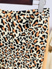 High Street Designer Suit Set Women's Single Button Leopard Printed Color Block Blazer Flare Pants Suit