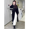 Side Slit Knitted Dress Women Autumn Winter Loose O Neck Pullover Oversize Long Sweater Dress Korean Solid Color Dresses