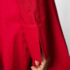 Spring Women's Elegant Party Evening Midi Dresses Long Sleeves Stand Collar Pleated Cocktail Prom Red Dress