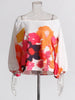 Casual Printing Two Piece Sets For Women Slash Neck Lantern Sleeve Tops High Waist Pant Loose Set Female