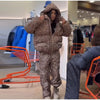 Leopard Print Women's Winter Down Jacket Pant Set Hooded Full Sleeve Zipper Jacket Elastic Waist Pants Warm Padded Coat Set
