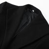 Elegant Women's Woolen Coat Black Single-Button Stand Collar Slim Lady Long Coats Autumn Winter Chic Female Streetwear