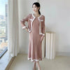 Black White Colorblock Design Women's Pleated Two Pieces Set O-neck Beaded Petal Hem Short Coat +Elastic Dress 2DB6662