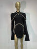 Women High End Black Designer Asymmetric Mini Diamonds Dress Chic Laides High Street Daily Dress One Piece Going Out
