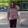 Oversized Printed Thicken Women's Coat With Hooded Loose Full Sleeve Zippers Pocket Cotton-padded Coats Winter Lady Outwear