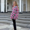 Printed Loose Thicken Coats Women Full Sleeve Zippers Hoodie Warm Outwears Female Autumn Winter Lady Jackets Chic