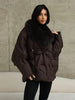 Thicken Cotton Jackets Women Long Sleeves Detachable Fur Collar Lace Up Pockets Coats Female Winter Chic Warm Outwears