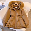 Women Winter Jacket Big Fur Collar Parkas Coat Long Coat Hooded Warm Wool Liner Female Snow Wear Padded Parka