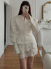 Striped Suit Outwear For Women V-Neck Patchwork Commute Slim High Waist Autumn Coat Female Blazers Coat