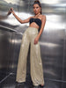 Women's Solid Color Wide-leg Pants Casual Elegant Black Sequins Holiday For Women Long Pant Womens Clothing