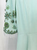 High Street Designer Women's Spliced Mesh Half Sleeve Beaded Long Maxi Dress