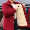 Winter Thick Fleece Single Breasted Lamb Fur Women's Coat Mom Wear Lapel Pocket Imitation Fur Warm Casual Jacket Female