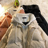 Korean Winter Leisure Cotton Clothes Women Parker coat Y2K Multi-functional Fake Two Pocket Zipper Down Jacket Thick Coat