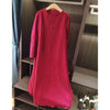 Embossed Pleated Women's Dress Spring Loose Simple Solid Color Long Sleeve Famale Clothing 2DB6616