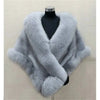 White Fur Shawl Jacket Women's Autumn Winter Faux Mink Fox Fur Dress Cheongsam Cloak Coats Thicken Warm Short Outwear