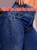 8160 Ladies Non-Leather Bell Bottom Pants Floral Print Denim Look Spring Autumn Winter Wearable Ladies Long Trousers