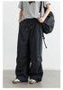 Women Pants Solid Loose Casual Outdoor Workwear Female Wide Leg Trousers Drawstring Windproof Spring Autumn