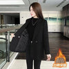 Women Autumn and Winter Blaze Black Cotton Lined Warm Suit Jacket Women's Korean Street Bombing Suit Coat