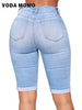 Skinny Jeans for Women High Waist Stretch Denim Trousers Mom Jeans Knee Length Pencil Pants Casual Comfort Trousers Oversize