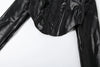 High Street PU Jacket Woman Zip Button Turtleneck Full Sleeve Navel Exposed Girls Motorcycle Style Classic Clothing