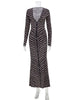Deep V Neck Stripe Prints Skinny Autum Women Dresses Long Sleeve Hip Wrap Outfits Female Bodycon Party Chic
