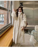 Winter Lamb Fur Long Warm Coat For Women Stand Collar Solid Color Single Breasted Loose Fit Clothing 2VV234