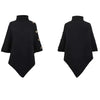 Autumn Winter Turtleneck Loose Women Pullover Shawl Cape Solid Color Knitted Long Tops Casual Sweater with Buttons